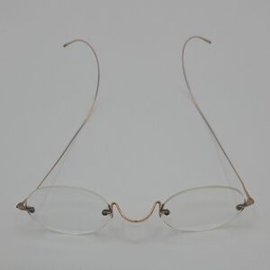 Vintage Edwardian 10K Gold Curved Bow Riding Temple Frame Spectacles Glasses